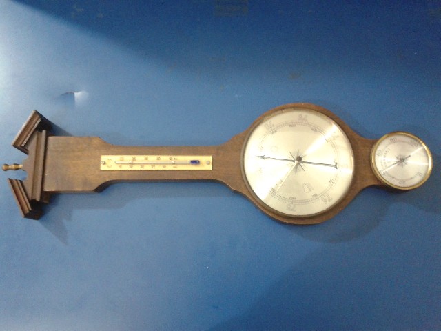Foto 1 - barômetro e  termômetro antigo